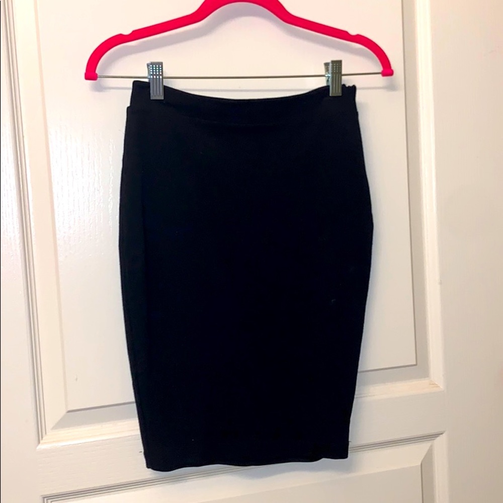 Lulus Stretch Black Pencil Skirt
